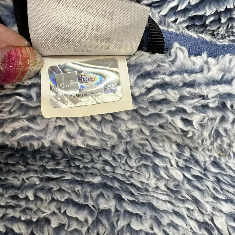 The North Face Fleece Jacket Women's S Blue White Osito Full Zip Cozy Normcore - Picture 12 of 12